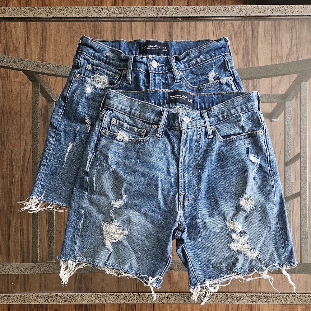 A&F Distressed Denim Shorts Bundle | Relaxed Fit • Stretch